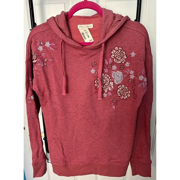 Aeropostale Tops - Aeropostale Womens Hoodie Pink Flowers Long Sleeve Size M NWT